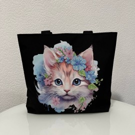 Сумка з котиком чорна